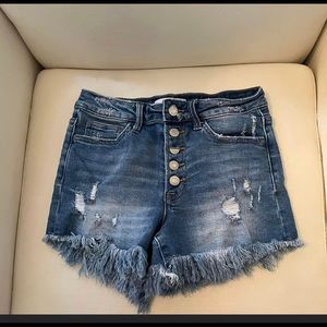 Vervet Button Up Denim Shorts - Size Small